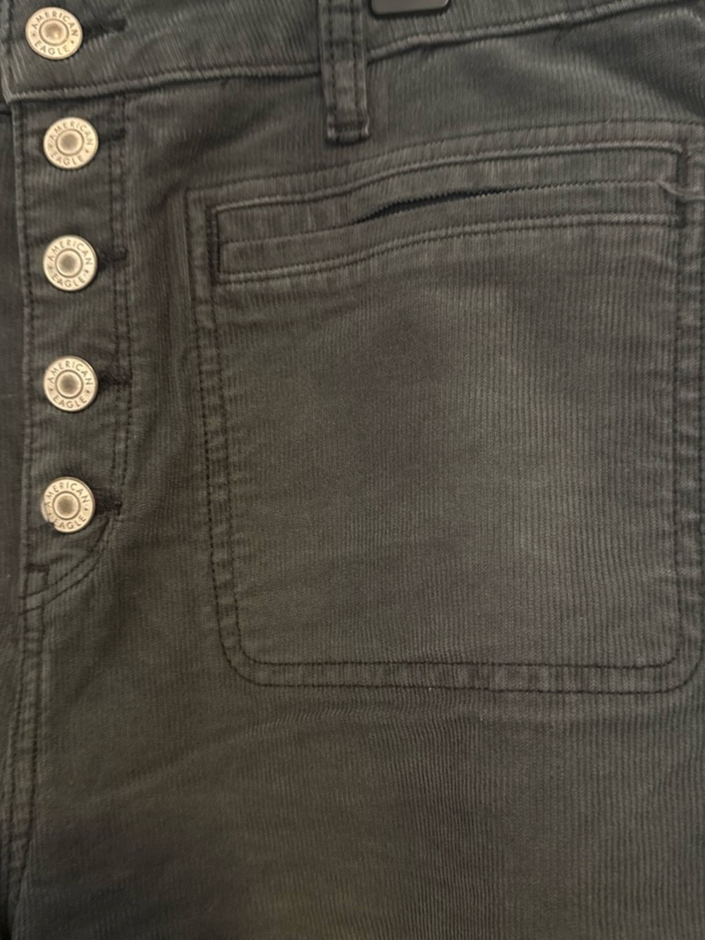 American Eagle Outfitters Dark grey flare bottom Cut Jeans with Button Fly - Picture 4 of 5